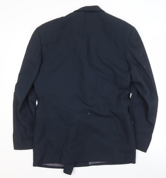 A.W. Trench Men's Blue Wool Blazer, 38L Double-Breasted