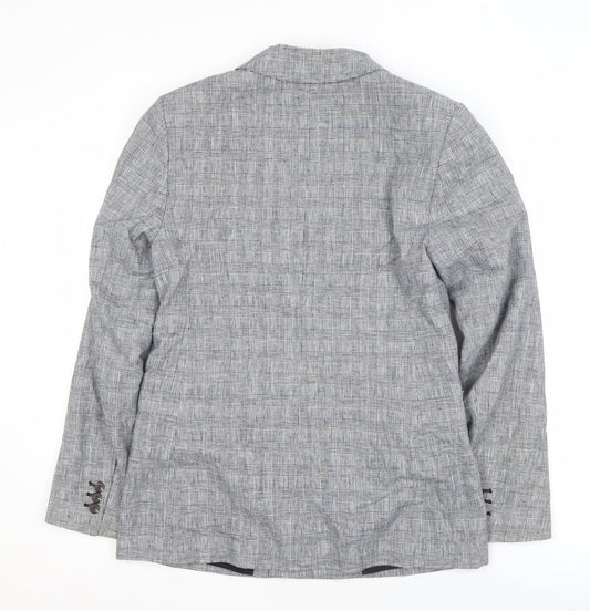 Marks and Spencer Women's Black Check Blazer, Size 36