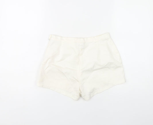 Next Women's White Cotton Blend Casual Shorts UK 10