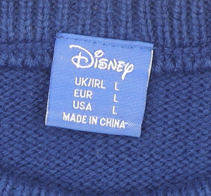 Disney Men's Blue Olaf Christmas Jumper Pullover Size L