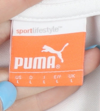 Puma Men's White T-Shirt, L, Basic Activewear