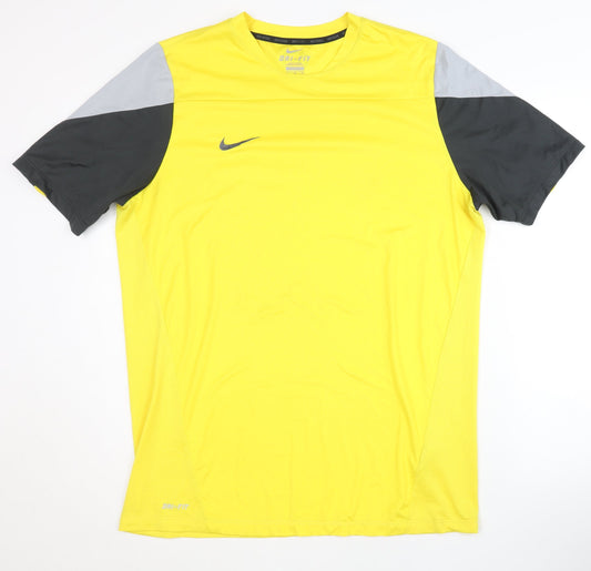 Nike Men's Yellow Dri-Fit Jersey T-Shirt XL