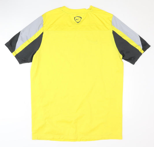 Nike Men's Yellow Dri-Fit Jersey T-Shirt XL