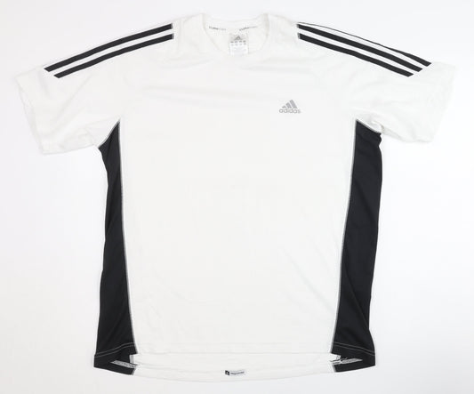 adidas Men's White Black Jersey T-Shirt Size L