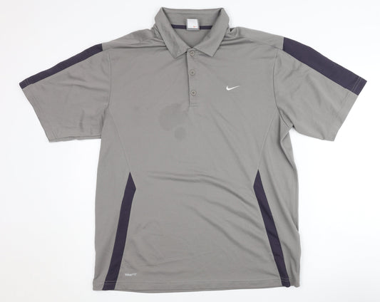 Nike Grey Polo Men's 2XL Activewear Sports Top