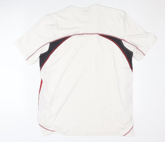 TCM Men's White Red Colourblock T-Shirt L