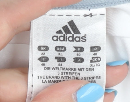 adidas Women's White Plus Size Sports T-Shirt UK 22