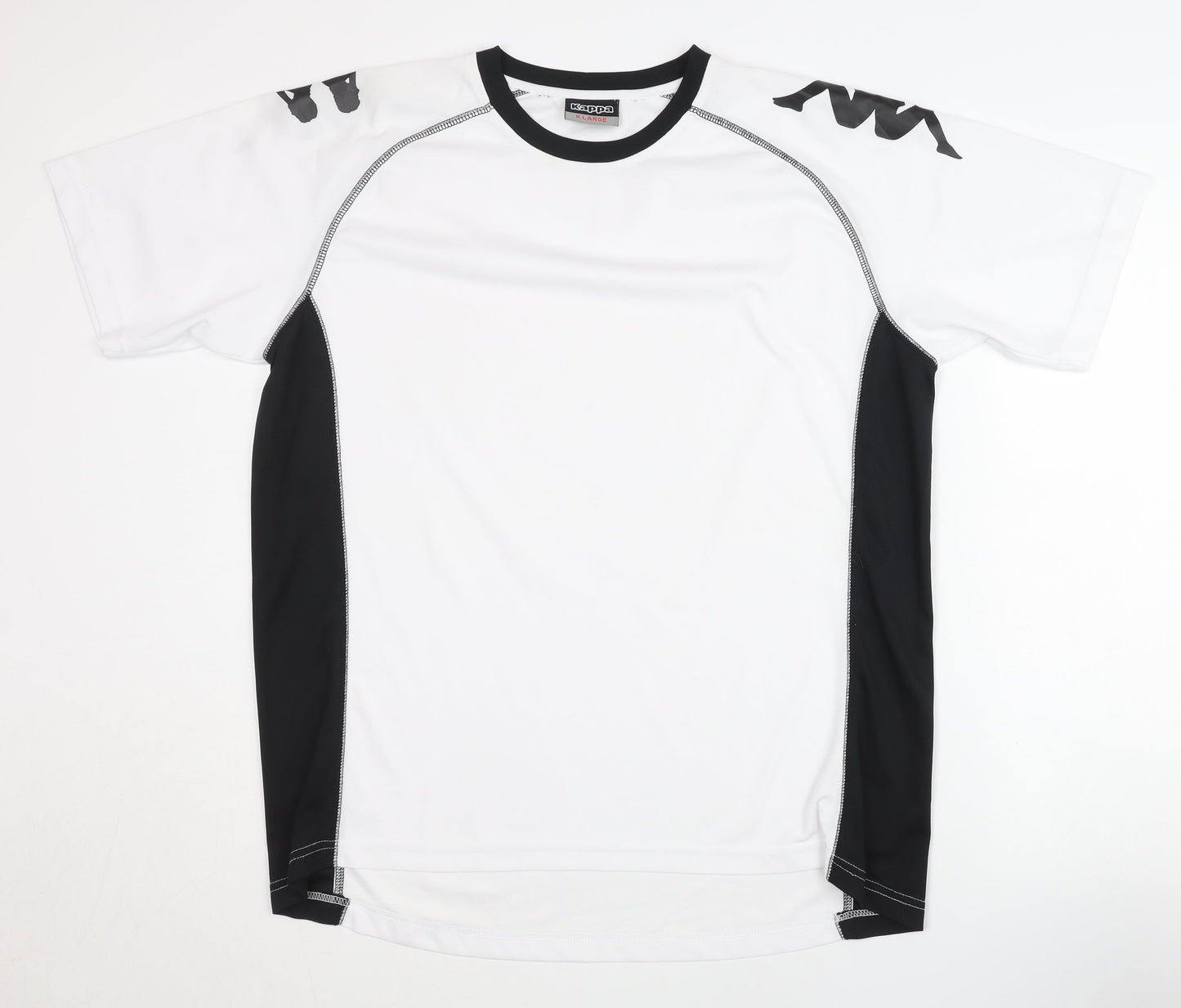 Kappa Men's XL White T-Shirt, Short Sleeve, Crew Neck