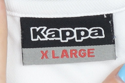 Kappa Men's XL White T-Shirt, Short Sleeve, Crew Neck