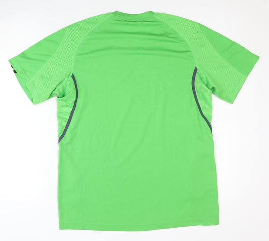 Adidas Men's Green T-Shirt, M, Athletic Fit, Activewear