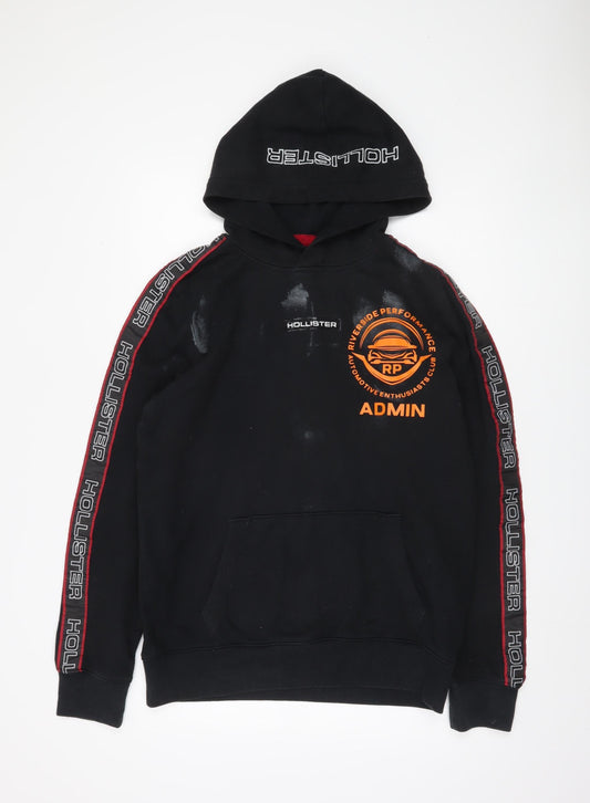 Hollister Men's Black Pullover Hoodie L
