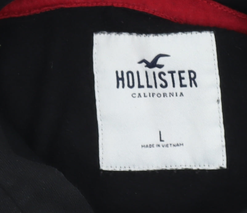 Hollister Men's Black Pullover Hoodie L