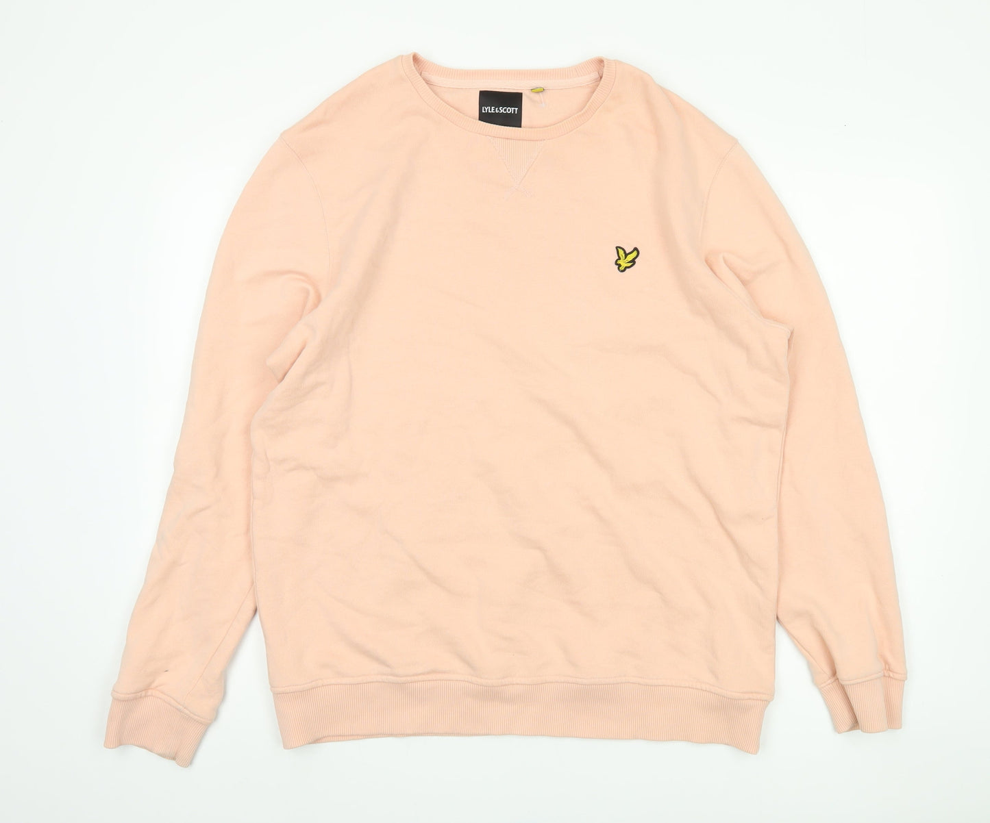 Lyle & Scott Men's Pink XL Pullover Sweatshirt, Logo Accent