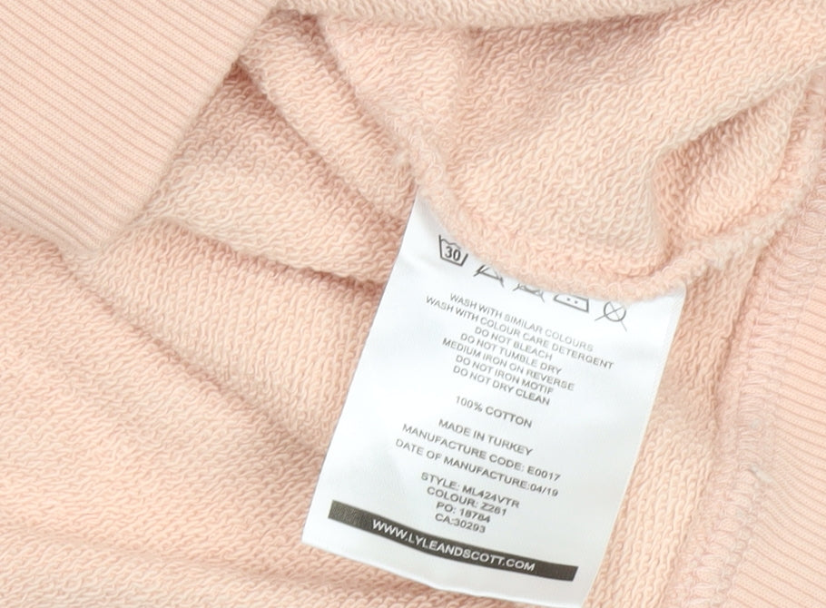 Lyle & Scott Men's Pink XL Pullover Sweatshirt, Logo Accent
