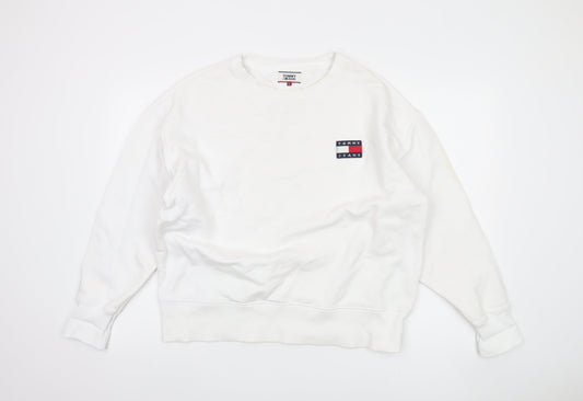 Tommy Jeans Men’s White Pullover Sweatshirt L