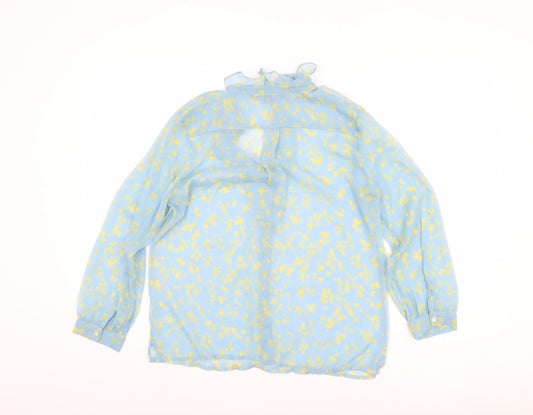French Connection Women's Blue Floral Blouse Size 8