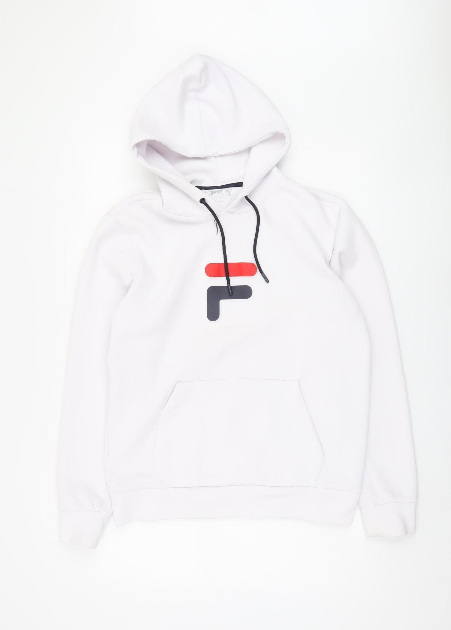 Fila Men's White Pullover Hoodie, M, Logo Accent