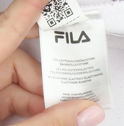 Fila Men's White Pullover Hoodie, M, Logo Accent