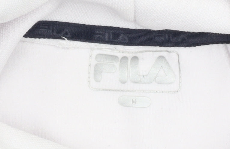Fila Men's White Pullover Hoodie, M, Logo Accent
