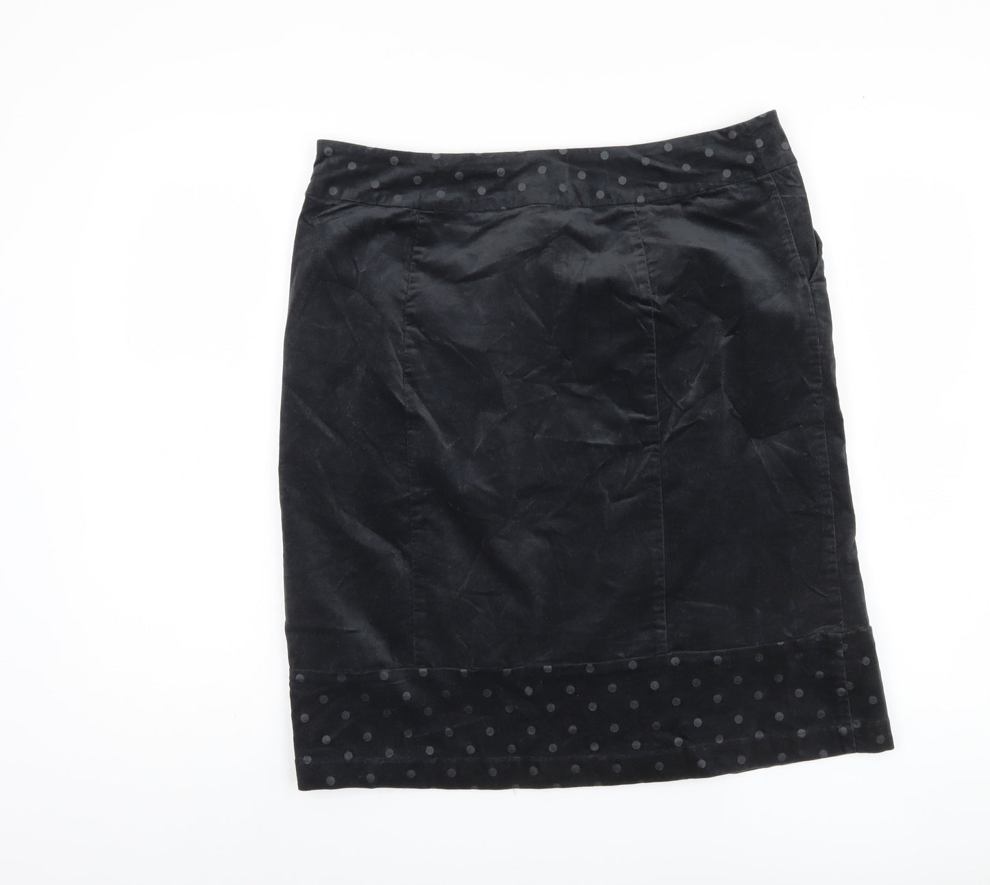 White Stuff Women's Black Cotton Polka Dot Skirt Size 14