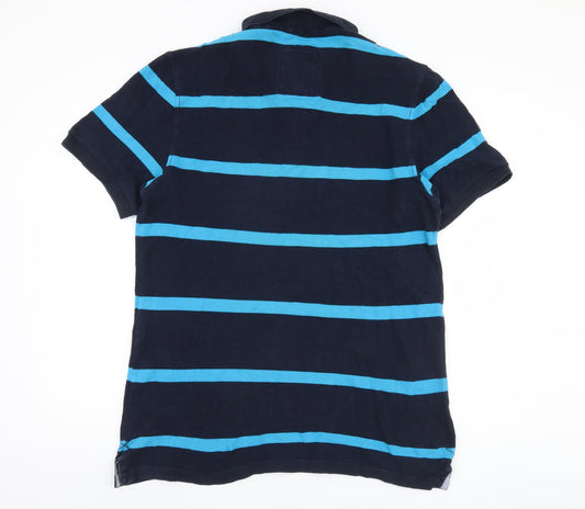 Howick Men's Blue Striped Polo XL Cotton