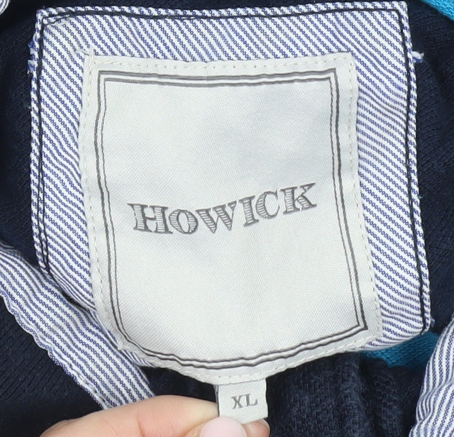 Howick Men's Blue Striped Polo XL Cotton