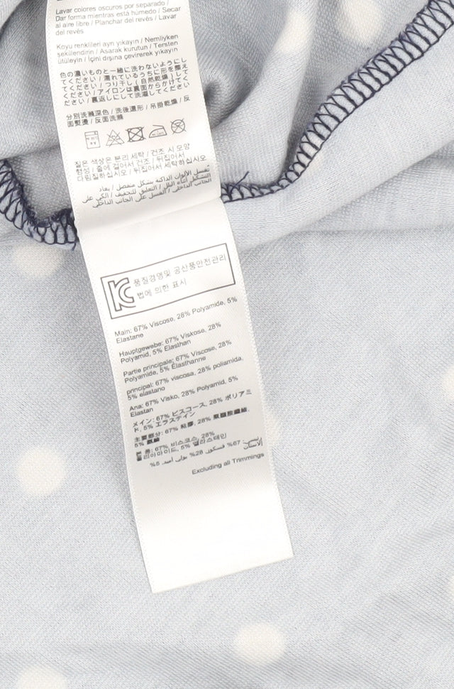 Joules Blue Polka Dot Dress, UK 12, 3/4 Sleeve, Boat Neck