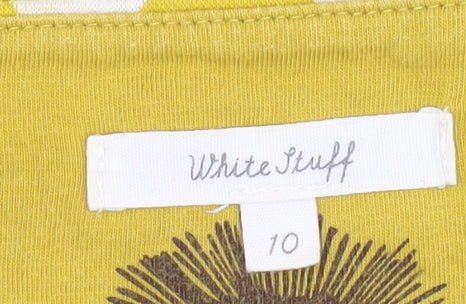White Stuff Women's Yellow Polka Dot T-Shirt Size 10
