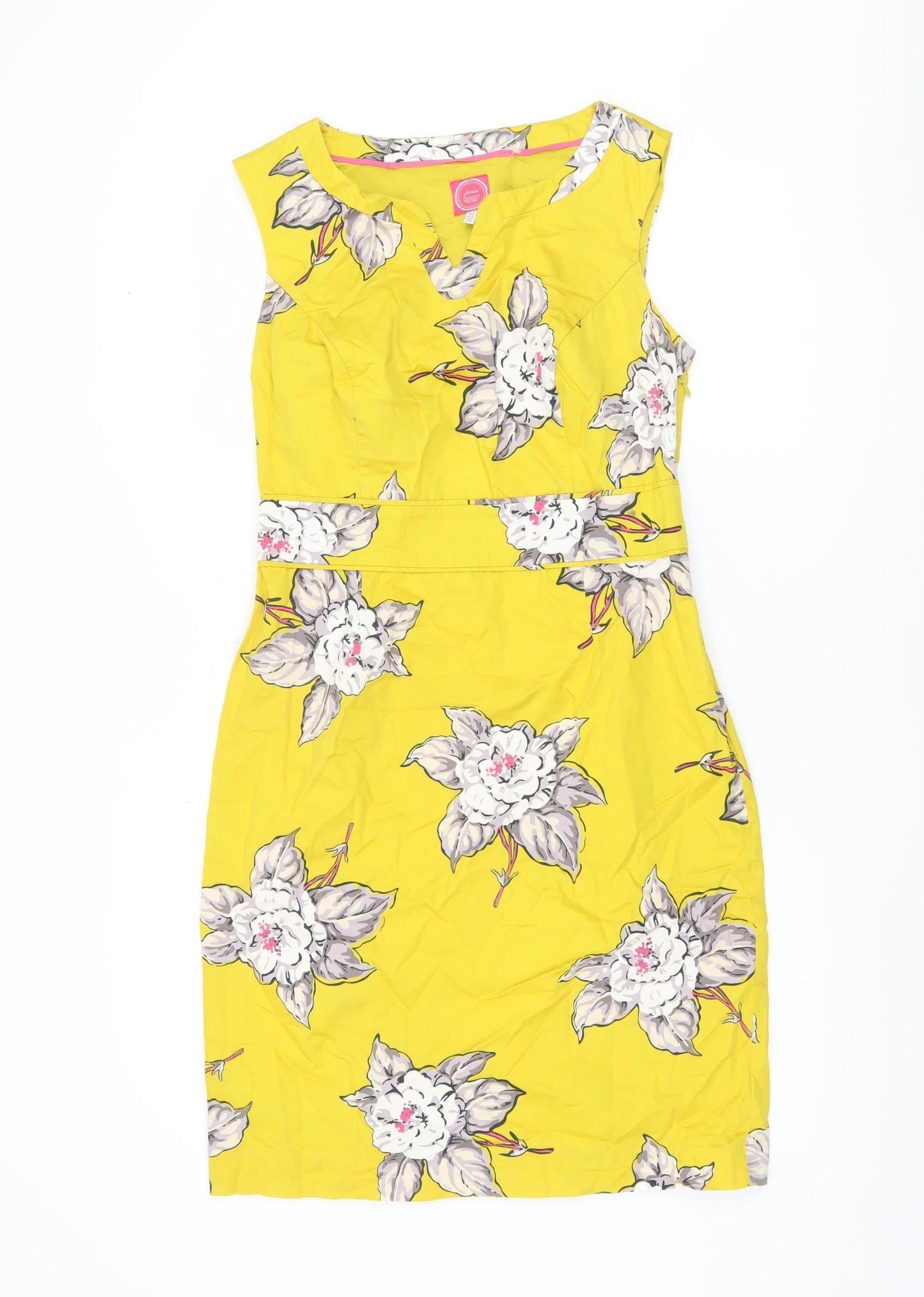 Joules Women's Yellow Floral Dress Size 10