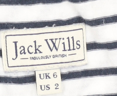 Jack Wills Women's White Striped Tank Top Size 6