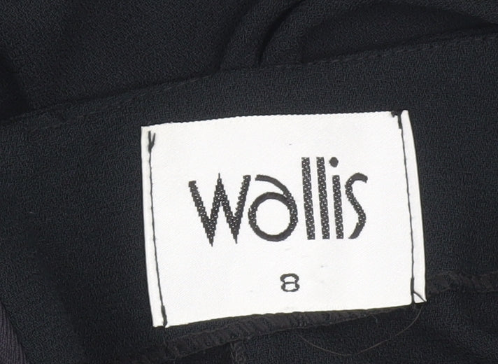 Close-up detail of Wallis Black Midi Bodycon Dress, size 8