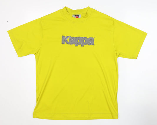 Kappa Men's Yellow Crew Neck T-Shirt, Size S