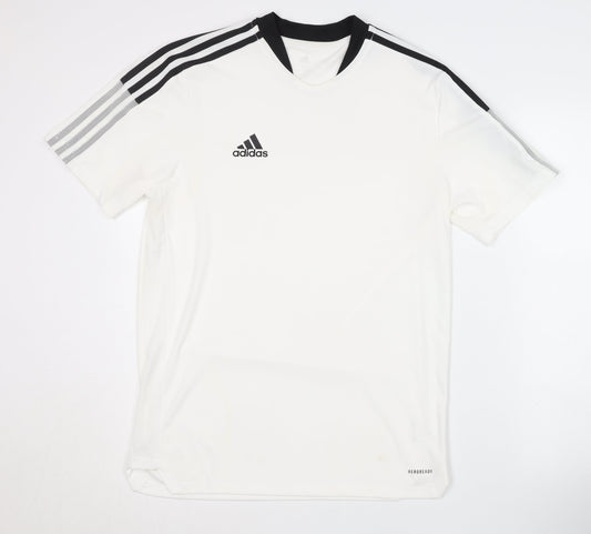 Adidas Men's White Regular Fit Jersey T-Shirt