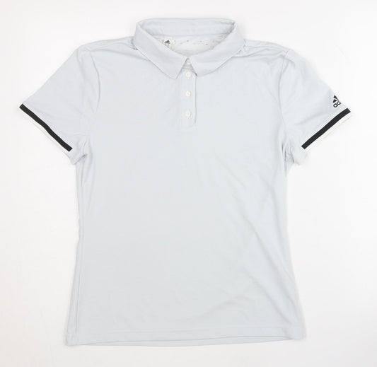 Adidas Women's White Polo Shirt Size 12-14