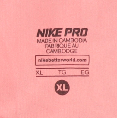 Nike Women's Pink XL V-Neck Athletic T-Shirt