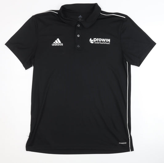 Additional front view of adidas Men's Black Polo Shirt Medium