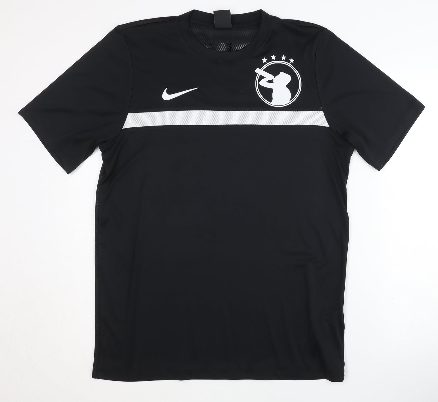 Nike Men's Black Football T-Shirt, L, Moisture-Wicking Jersey