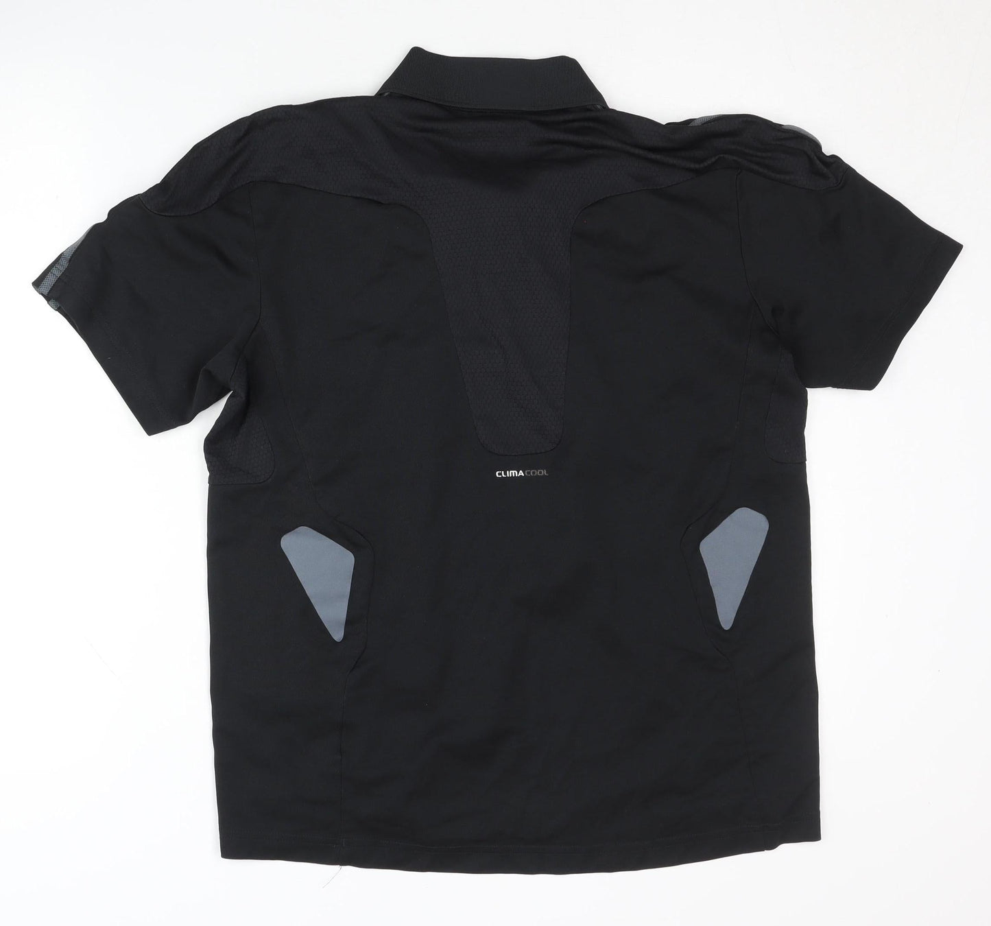 Adidas Men's Black Polo Shirt, Size S, Breathable Gym Top