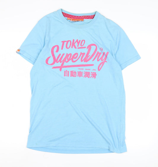 Superdry Unisex Blue T-Shirt M with Crew Neck
