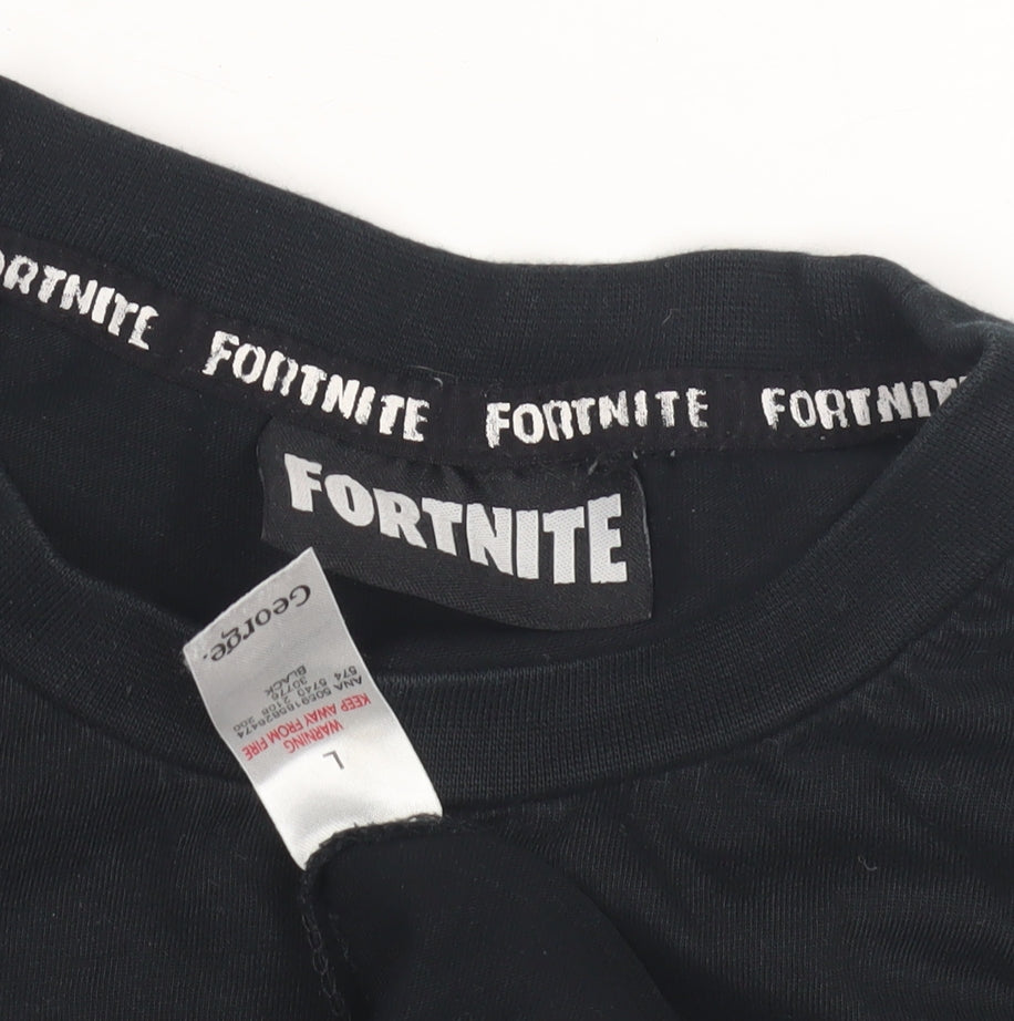 FORTNITE Teens Black Graphic T-Shirt Short Sleeve
