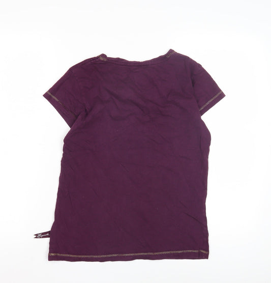 Harry Potter Womens Purple Hogwarts T-Shirt Size S