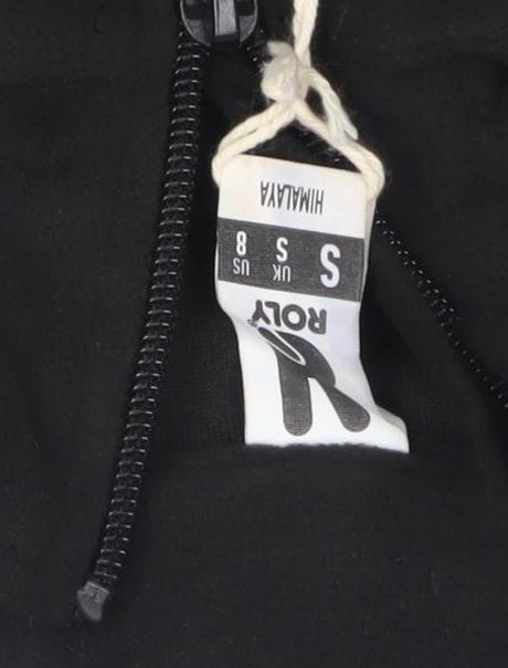 Close-up detail of Roly Black Long Sleeve Fleece, size S, New