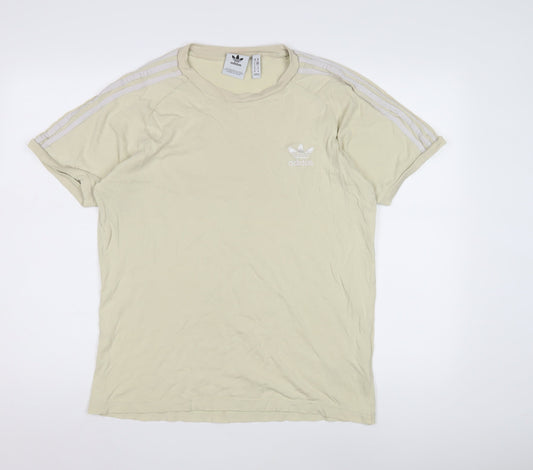 Additional front view of Adidas Men’s Beige Cotton Crew Neck T-Shirt M