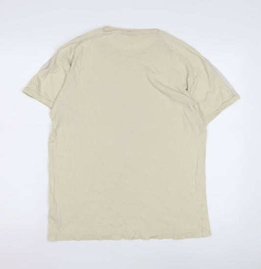 Adidas Men’s Beige Cotton Crew Neck T-Shirt M