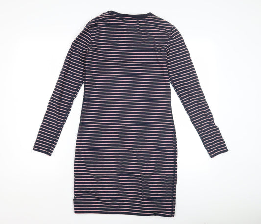 Jack Wills Women's Blue Striped T-Shirt Dress, Size 8