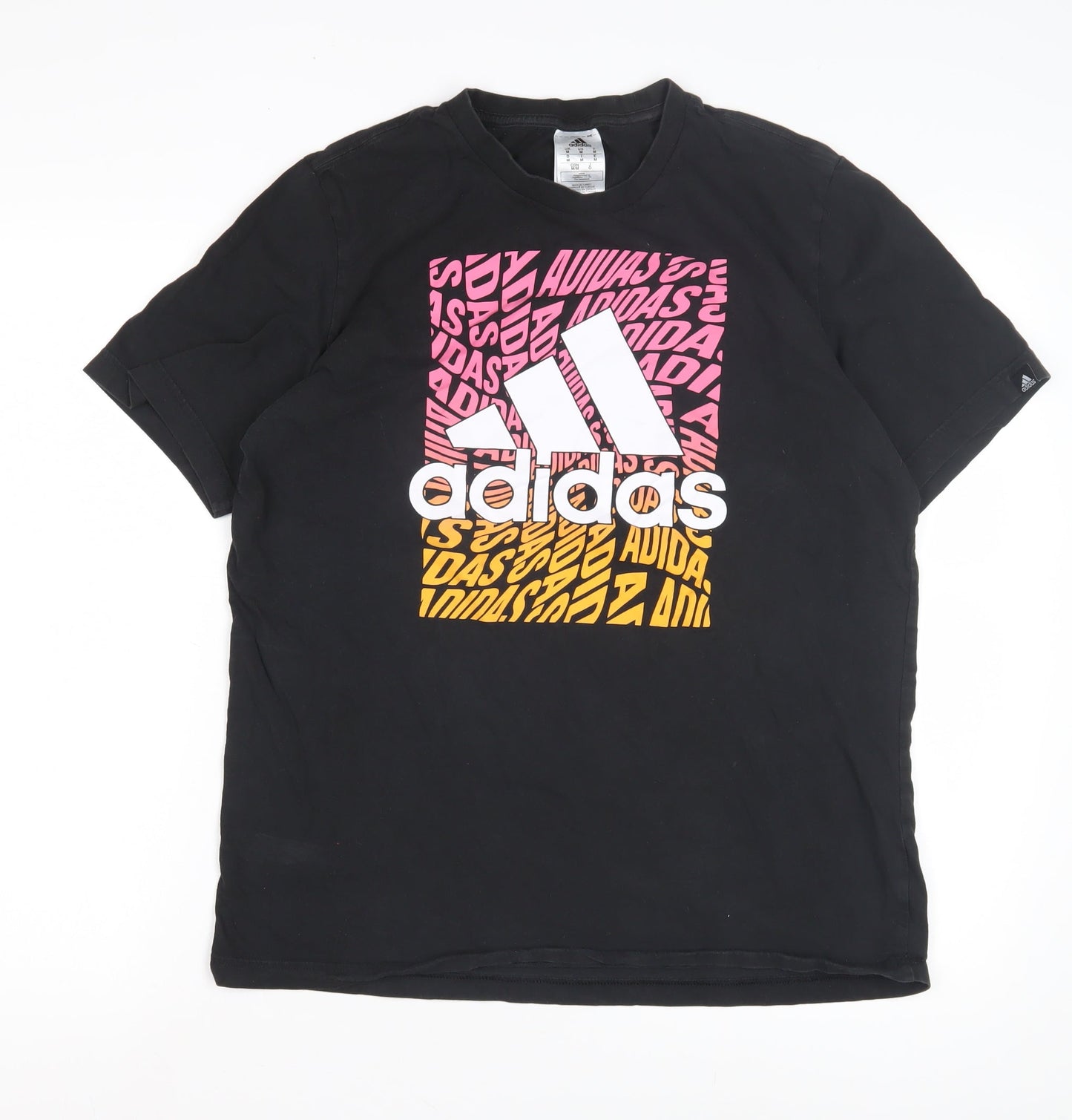 Adidas Men's Black Graphic Print T-Shirt, Size M