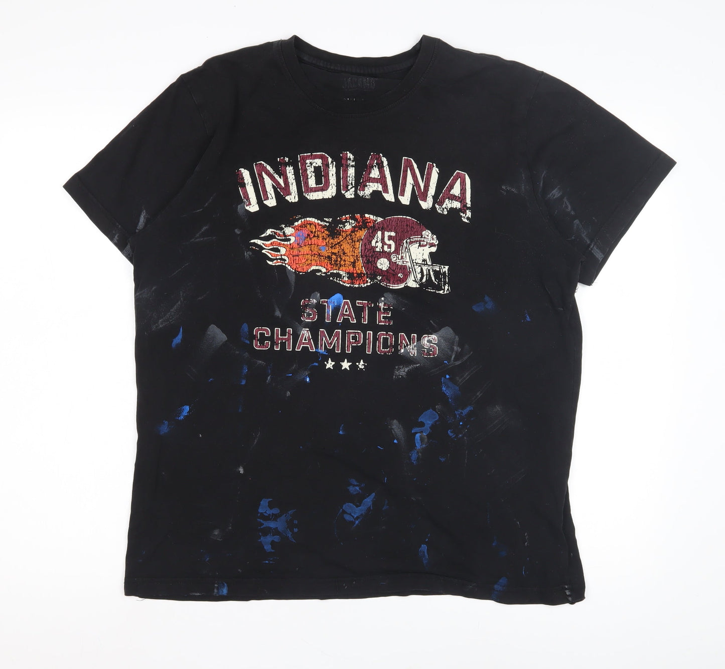 Jack & Jones Men's Black Graphic Sports T-Shirt - Large