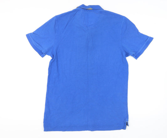 Crew Clothing Co. Men's Blue Polo Shirt Medium