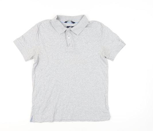 Crew Clothing Co. Men's Grey Slim Fit Polo, S, Cotton