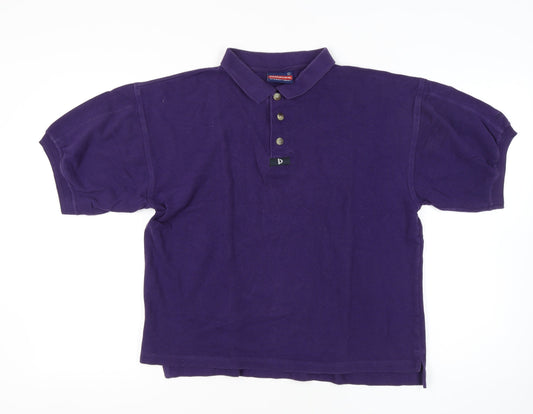 Donnay Men's Purple Cotton Polo Shirt Large